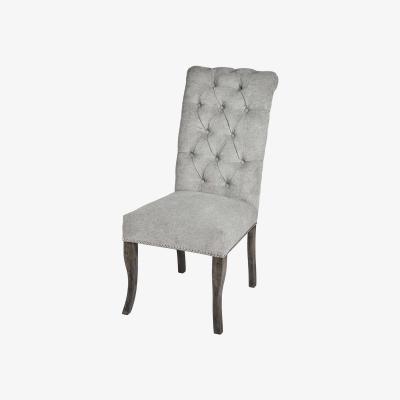 Olivia's Hill Interiors Roll Top Dining Chair With Ring Pull in Silver