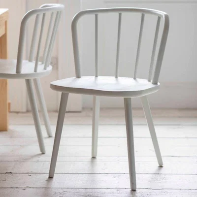 Olivia's Garden Trading Pair of Uley Chairs in Lily White
