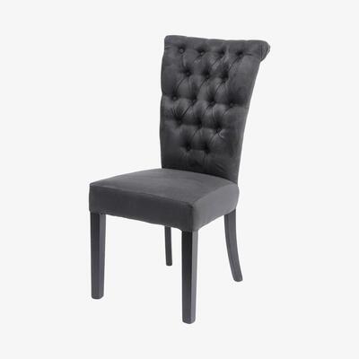 Olivia's Libra Jansen Dark Grey Buttonback Dining Chair
