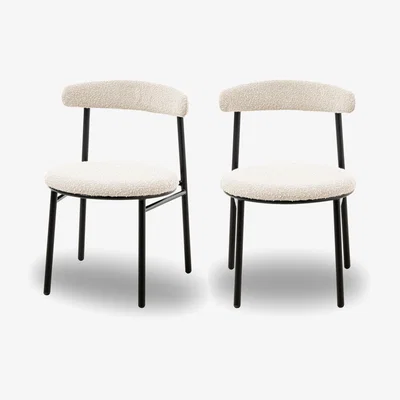 Olivia's Liang & Eimil Nook Boucle Sand Dining Chairs Set of 2