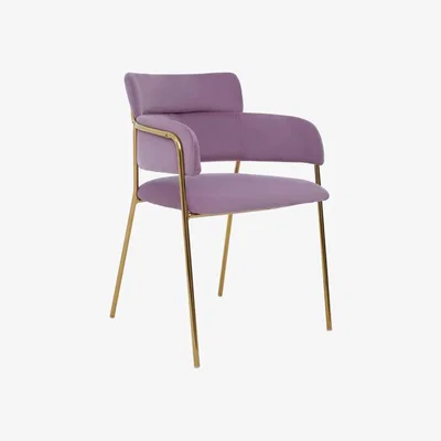Olivia's Olivia's Tara Dining Chair in Pink Velvet Gold Finish