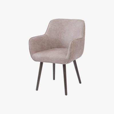 Olivia's Libra Grey Leather Look Retro Dining Chair with arms / Grey