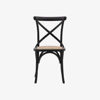 Olivia's Gallery Interiors Set of 2 Café Dining Chairs - Rattan & Black Oak | Outlet