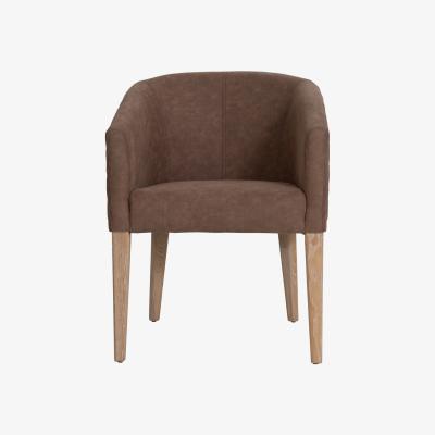 Olivia's Libra York Tan Tub Dining Chair In Faux Leather