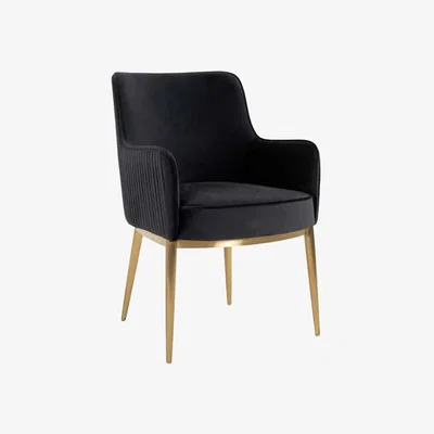 Olivia's Richmond Breeze Dining Chair in Anthracite & Brushed Gold