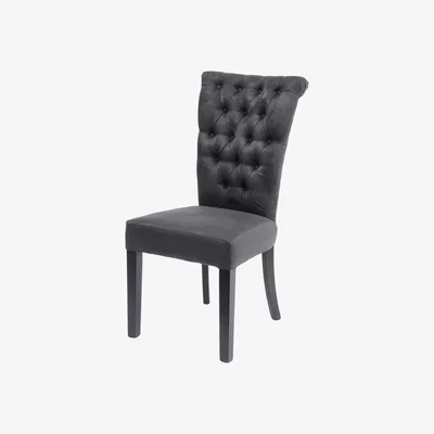 Olivia's Libra Midnight Mayfair Collection - Jansen Buttonback Dining Chair Dark Grey