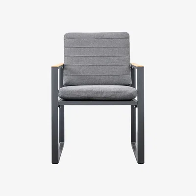 Olivia's Gallery Interiors Set of 2 Bolt Outdoor Dining Chairs in Charcoal