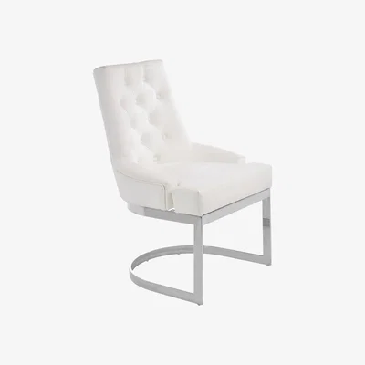 Olivia's Olivia's Ava Ivory Leather Dining Chair