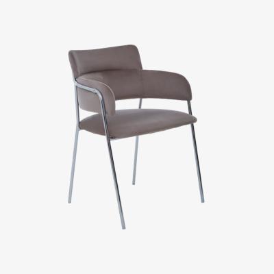 Olivia's Olivia's Tara Dining Chair in brown Velvet Chrome Finish