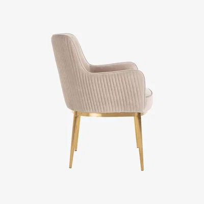 Olivia's Richmond Breeze Chair Khaki Velvet & Brushed Gold