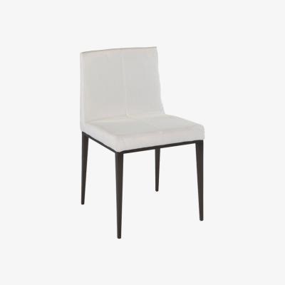 Olivia's Gillmore Fitzroy Off White Fabric And Gunmetal Legs Dining Chair