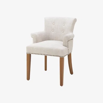 Olivia's Eichholtz Key Largo Dining Chair Arm Off-White Linen