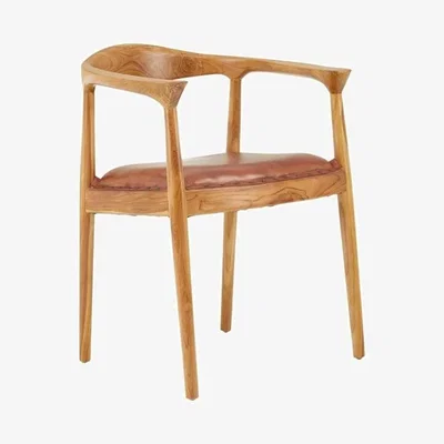 Olivia's Olivia's Kia Brown Leather Dining Chair