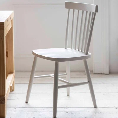 Olivia's Garden Trading Spindle Back Chair in Lily White