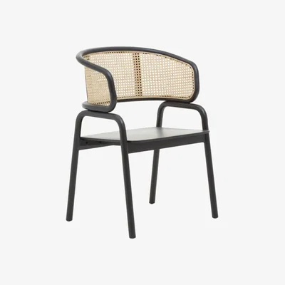 Olivia's Olivia's Cali Cane Natural Rattan And Birch Dining Chair Black