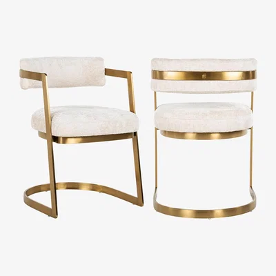Olivia's Richmond Jordon Chair in White Chenille