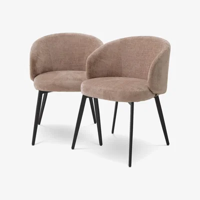 Olivia's Eichholtz Set of 2 Lloyd Dining Chair with Arms in Sisley Pink