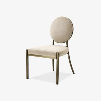 Olivia's Eichholtz Scribe Dining Chair in Dark Brass Greige Velvet