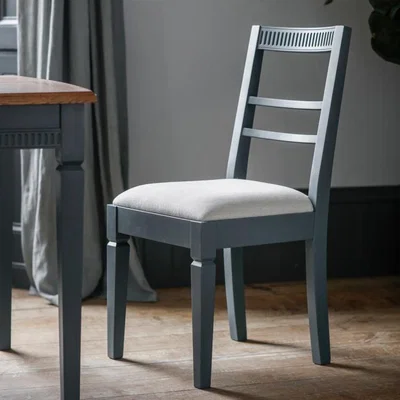 Olivia's Gallery Interiors Set of 2 Bronte of Dining Chairs in Storm Blue | Outlet