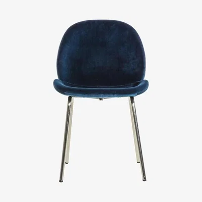 Olivia's Gallery Direct Flanagan Velvet Dining Chairs in Petrol Blue