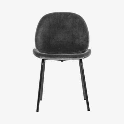 Olivia's Gallery Direct Flanagan Velvet Dining Chairs in Grey