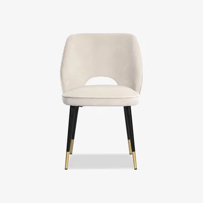 Olivia's Liang & Eimil Set of 2 Jagger Dining Chairs in Kaster Pebble Velvet