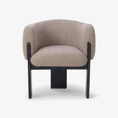Olivia's Liang & Eimil Lucca Dining Chair - Beverly Boucle Espresso Grey & Matt Black Oak Beverly Boucle Espresso Grey