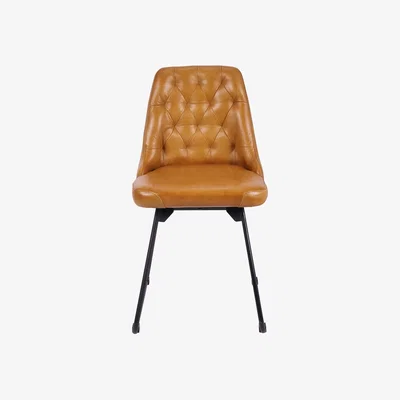 Olivia's Olivia's Camille Leather and Iron Dining Chair