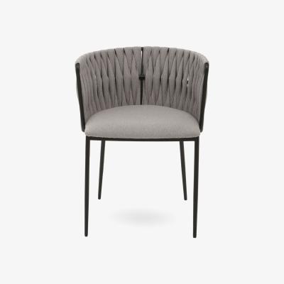 Olivia's Olivia's Giselle Dining Chair in Grey Fabric & Black Frame
