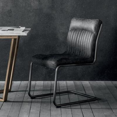 Olivia's Gallery Direct Capri Leather Chair Antique Ebony
