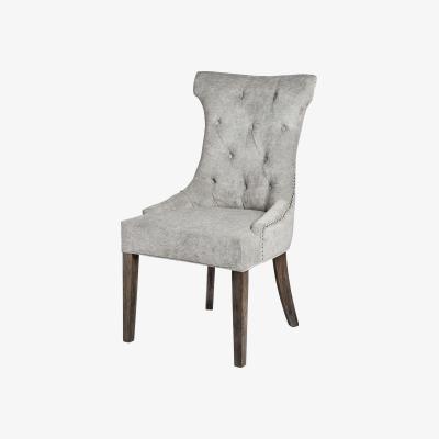 Olivia's Hill Interiors High Wing Ring Backed Dining Chair in Silver