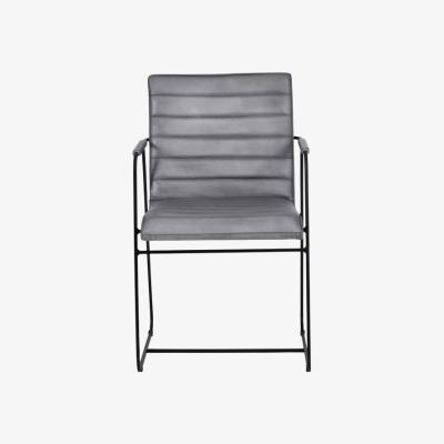 Olivia's Libra Belton Leather Concrete Dining Chair