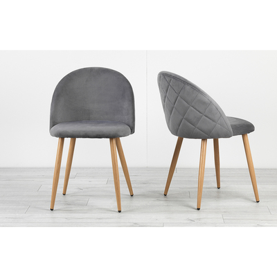 Out & Out Original Lille Dining Chair - Set of 2 - Grey Velvet