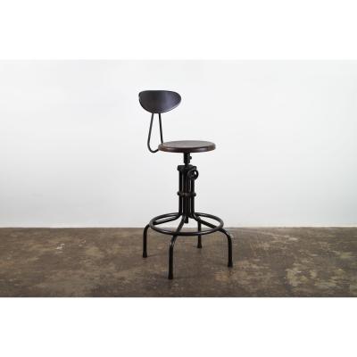 Out & Out Original District 8 - Adjustable Stool - Wooden Seat
