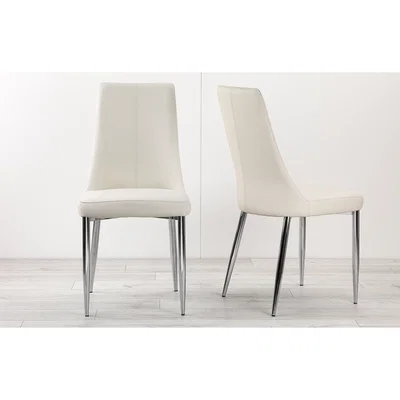 Out & Out Original Eve – Leather Look Dining Chairs – Set of 2 – White