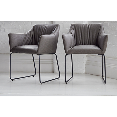 Out & Out Original Storm - Comfy Leather Dining Chairs - Set of 2