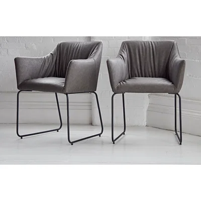 Out & Out Original Storm - Comfy Leather Dining Chairs - Set of 2