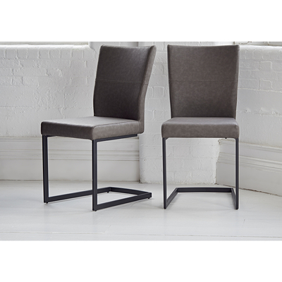 Out & Out Original Varna - Square Leather Dining Chairs - Set of 2