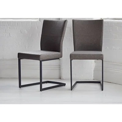 Out & Out Original Varna - Square Leather Dining Chairs - Set of 2