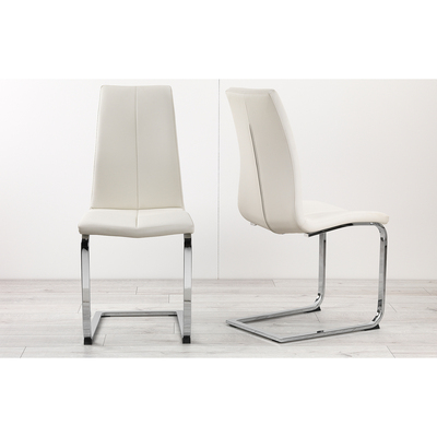 Out & Out Original Martha - Leather Look Dining Chairs - Set of 2 - White