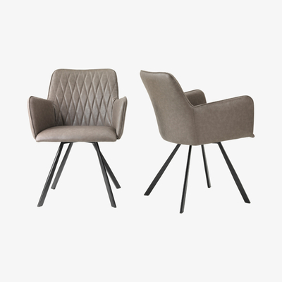 Out & Out Original Cape – Leather-Look Chair – Grey - Set of 2