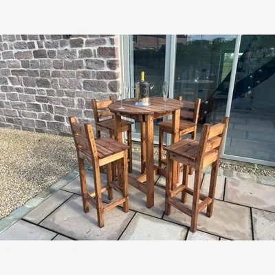 Downtown Charles Taylor 4 Seater Deluxe Alfresco Bar Set In Wood