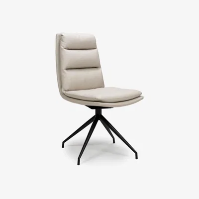 Downtown Nevada Swivel Dining Chair Black Frame Taupe Seat