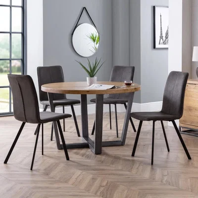 Downtown Julian Bowen Monroe Fabric Dining Chair In DarkGrey