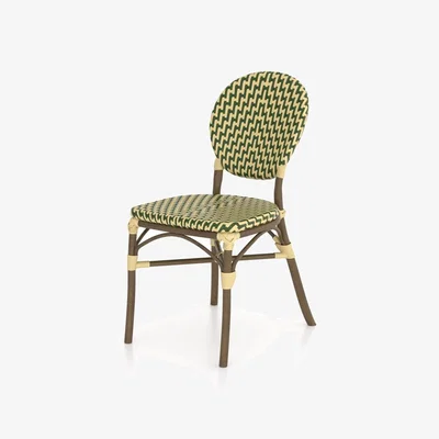 Downtown HND Polly Rattan Dining Chair - Green/Cream