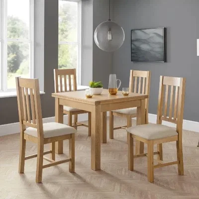 Downtown Julian Bowen Hereford Dining Chair In Oak/Taupe
