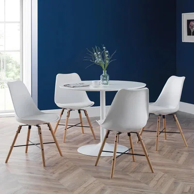 Downtown Julian Bowen Kari Dining Chair - White Seat and Oak Legs