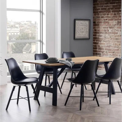 Downtown Julian Bowen Kari Dining Chair - Black Seat and Black Legs