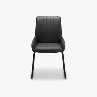 Downtown Julian Bowen Soho Dining Chair - Antique Black Faux Leather