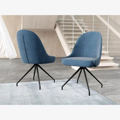Downtown Akante Miami Swivel Dining Chair - Blue, Steel